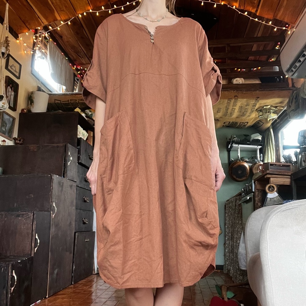 Baggy linen dress